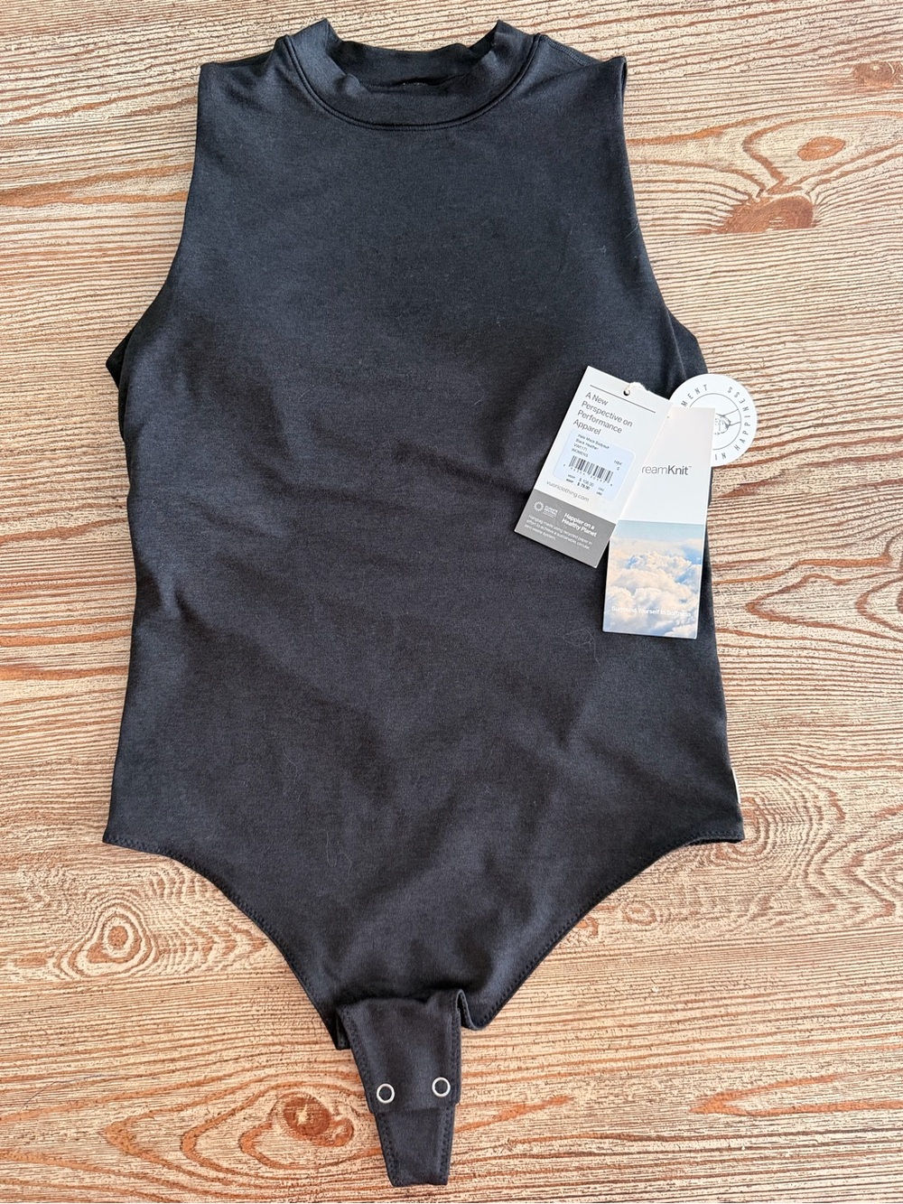 Vuori Black Sleeveless mock neck Bodysuit